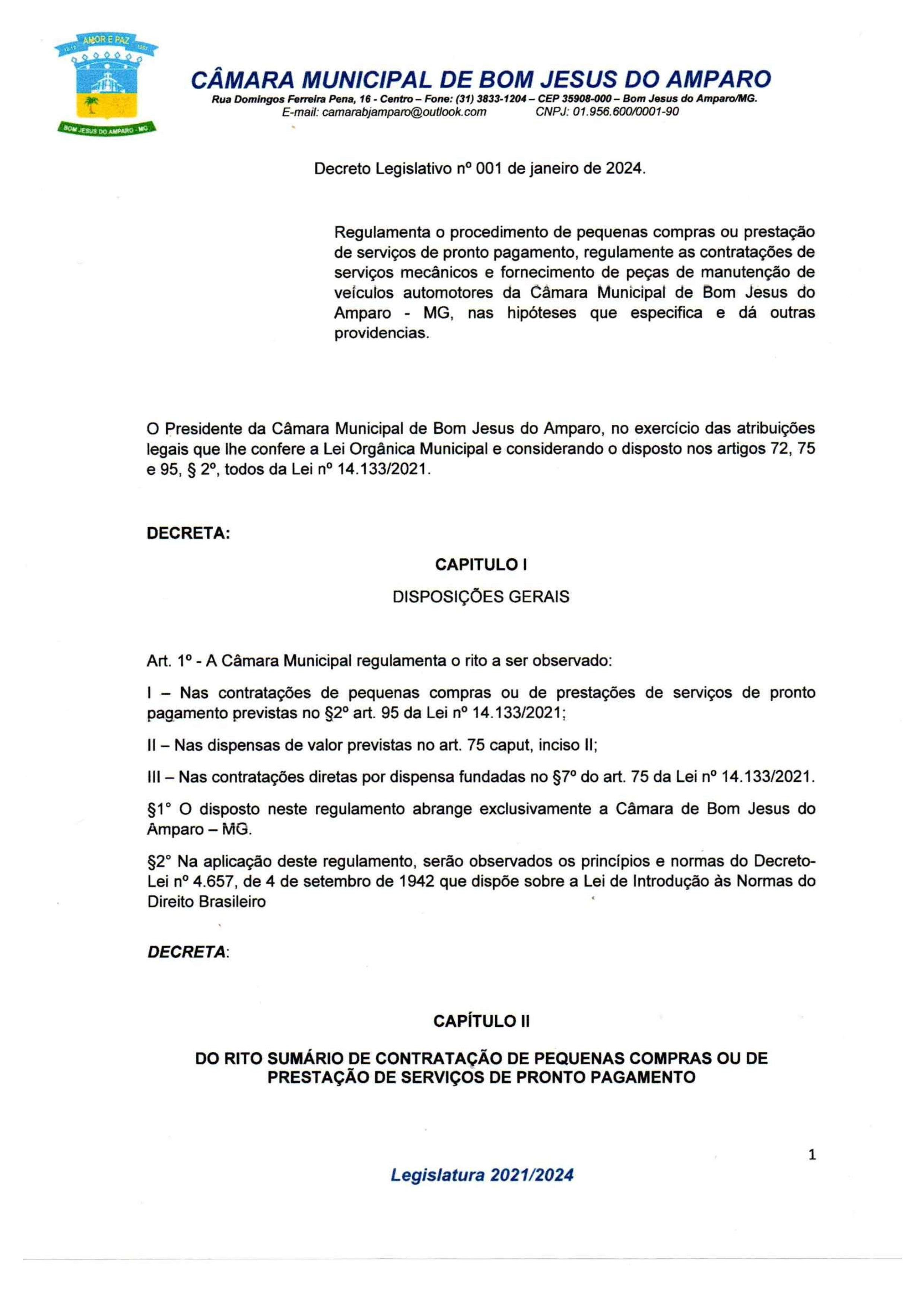 Decreto Legislativo n.º 01/2024 pág. 1