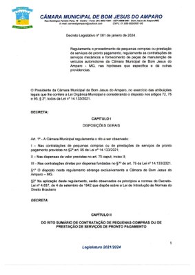 Decreto Legislativo n.º 01/2024 pág. 1