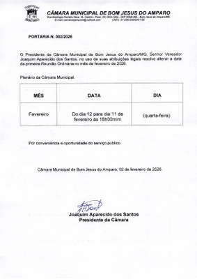 Portaria n.º 02/2026